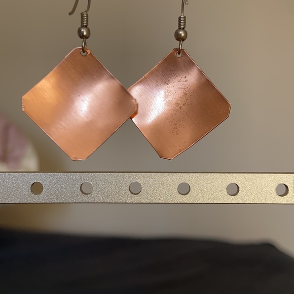 Handmade Turkish Copper Earrings - Picture 3 of 5